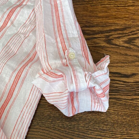NWOT - Per Se Linen Blend Striped Pullover Shirt - Size Large - Picture 8 of 10